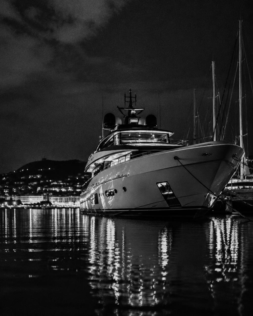 Yacht at night